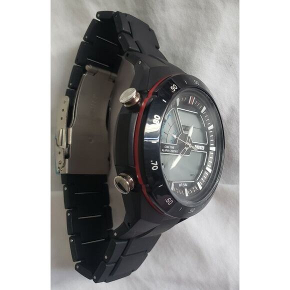 SKMEI Men's Dual Time Alarm Chrono Black Strap Watch 1016New With Tag - Picture 2 of 12